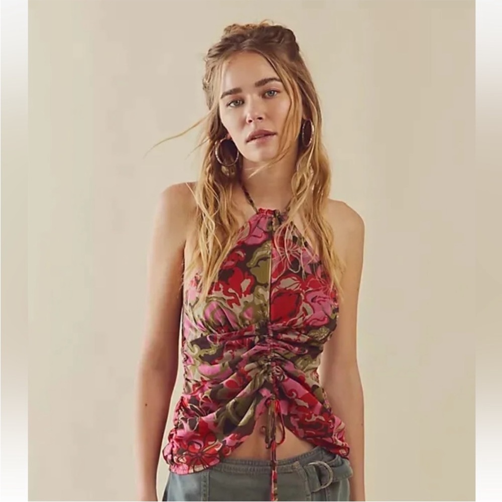 Free People Kyle Printed floral halter top nwot